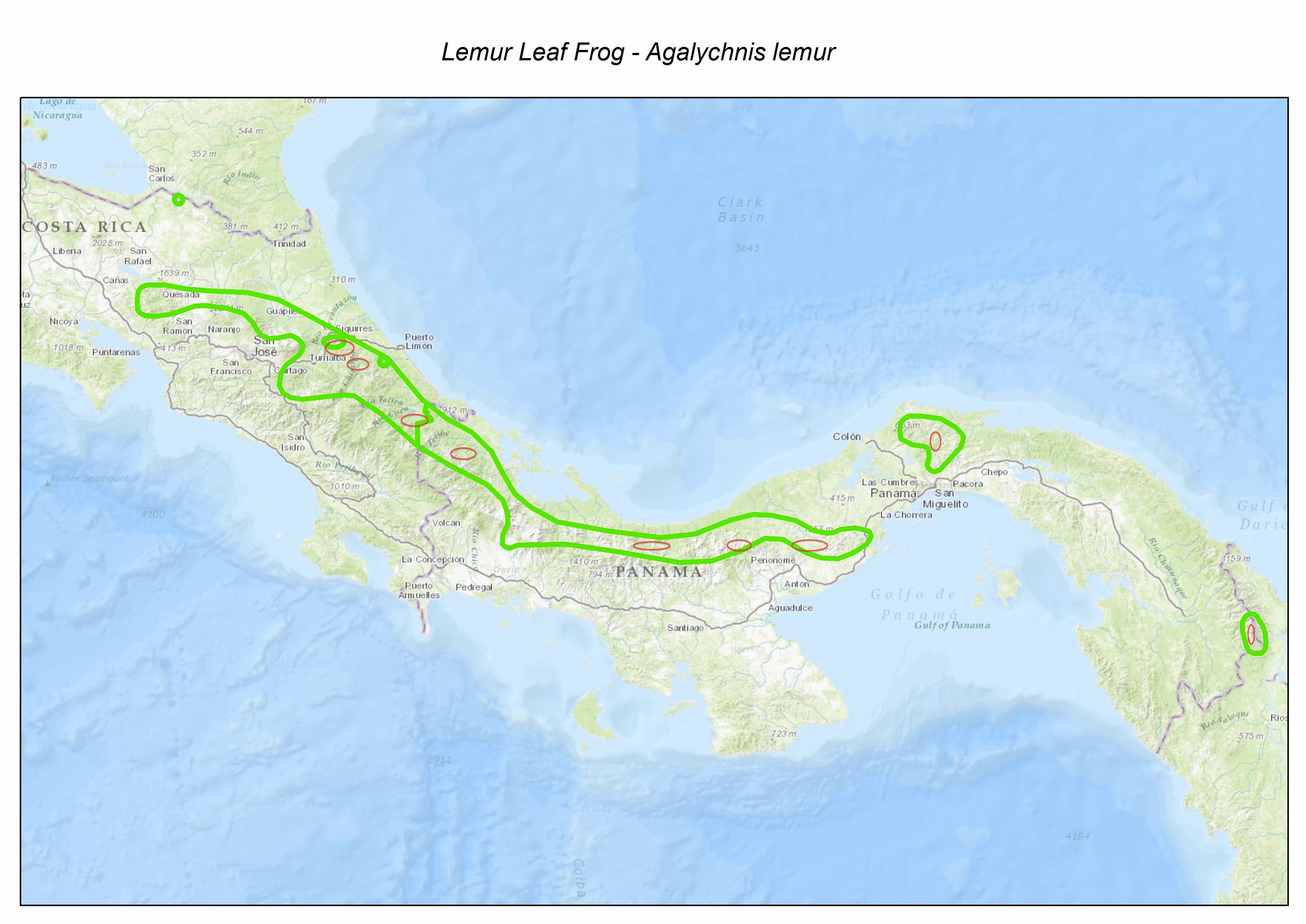 IUCN_Distribution_Map_Agalychnis_lemur